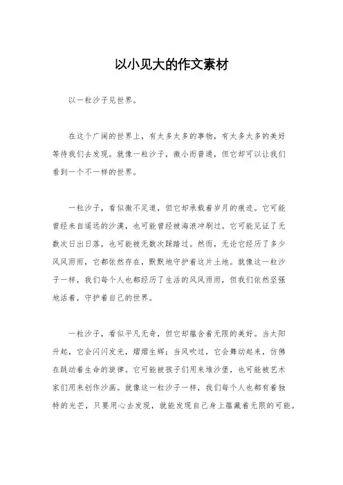 以小见大的作文素材