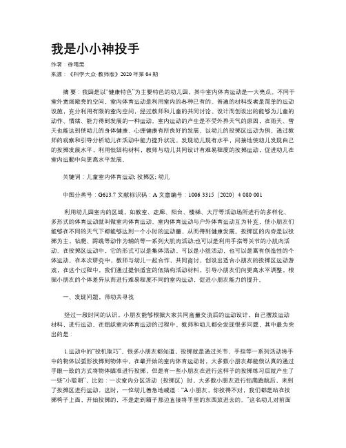 我是小小神投手