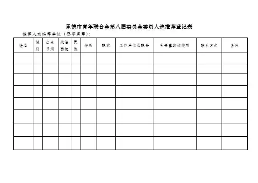 第八届青联委员登记表1