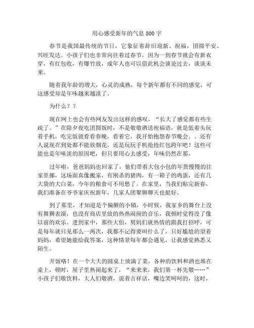 用心去感受年味仍在作文800字