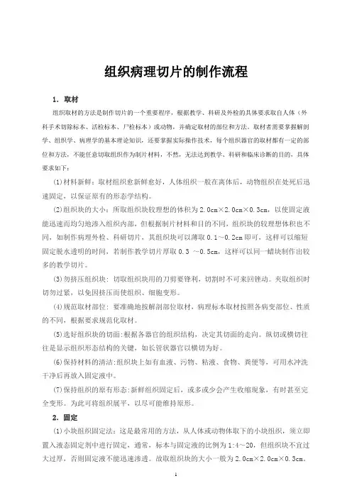 组织病理切片的制作流程