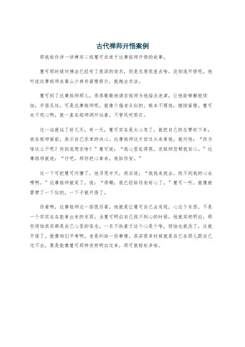 古代禅师开悟案例