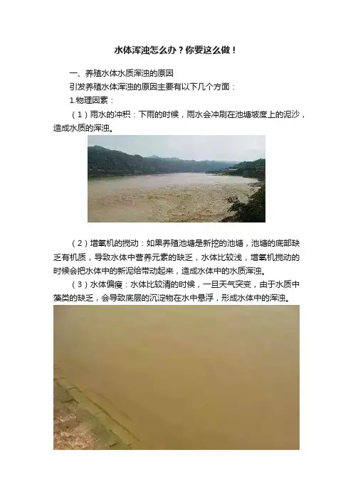 水体浑浊怎么办？你要这么做！