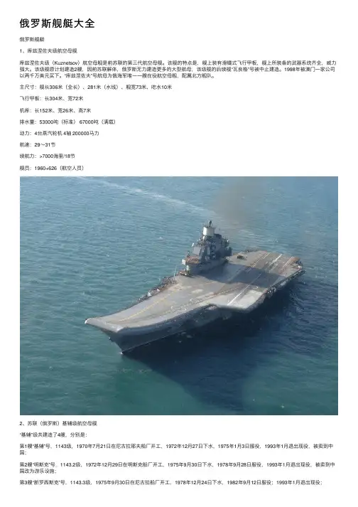 俄罗斯舰艇大全
