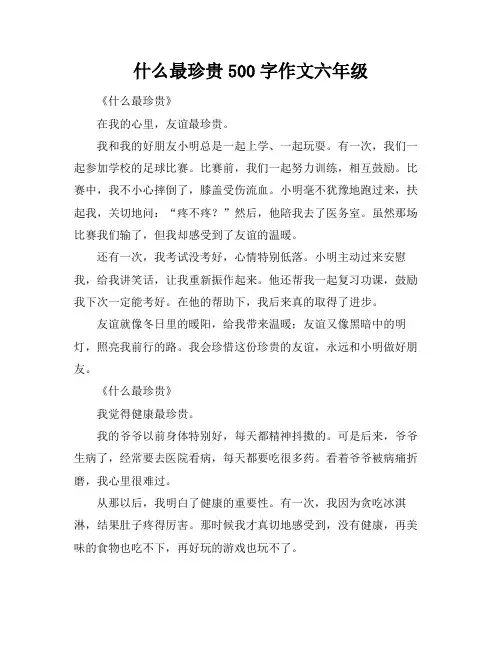 什么最珍贵500字作文六年级