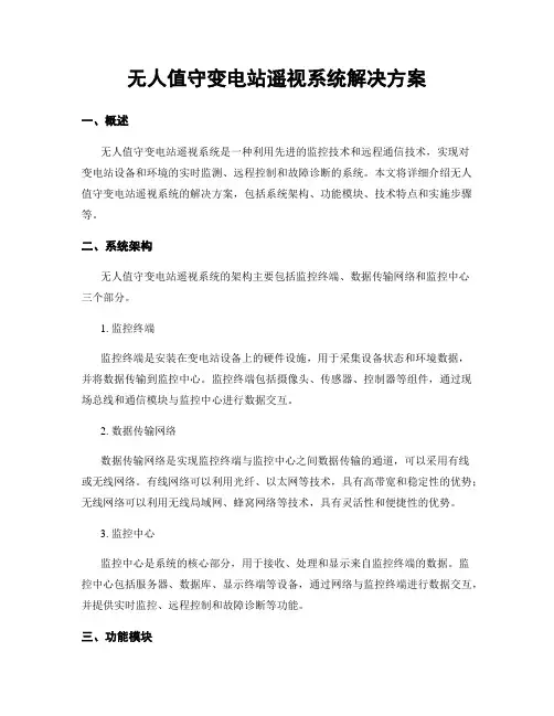 无人值守变电站遥视系统解决方案