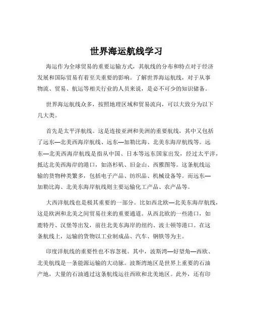 世界海运航线学习
