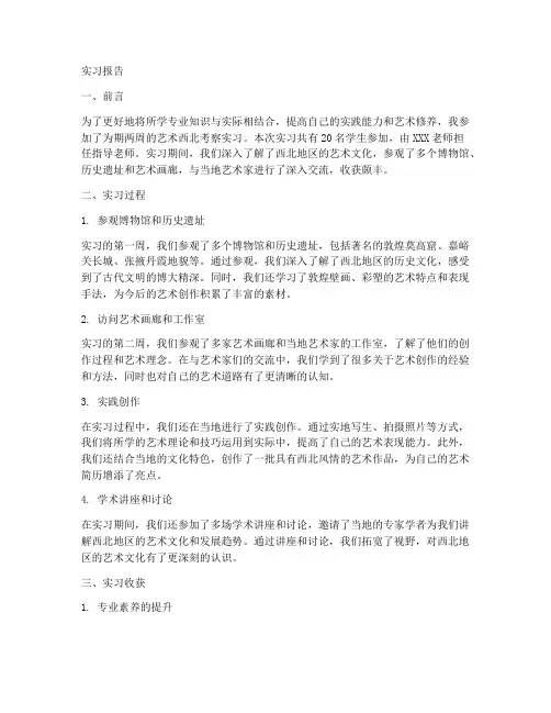 艺术西北考察实习报告