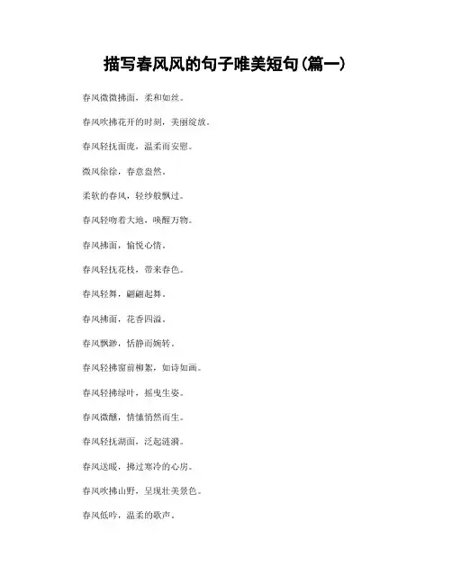 描写春风风的句子唯美短句(精选两篇)
