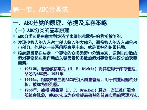 库存控制决策的定量分析-ABC分类法