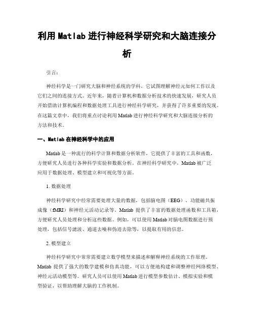 利用Matlab进行神经科学研究和大脑连接分析