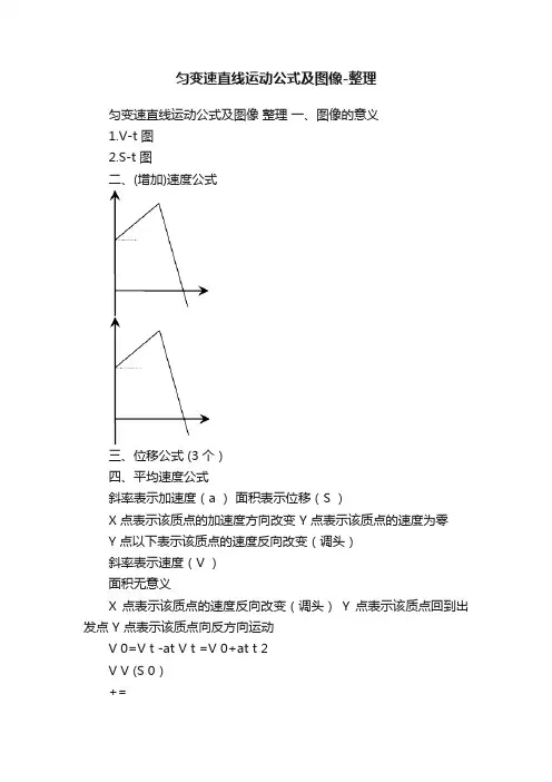 匀变速直线运动公式及图像-整理