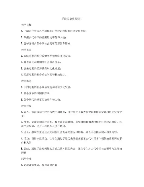 手绘历史教案初中