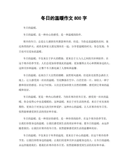 冬日的温暖作文800字