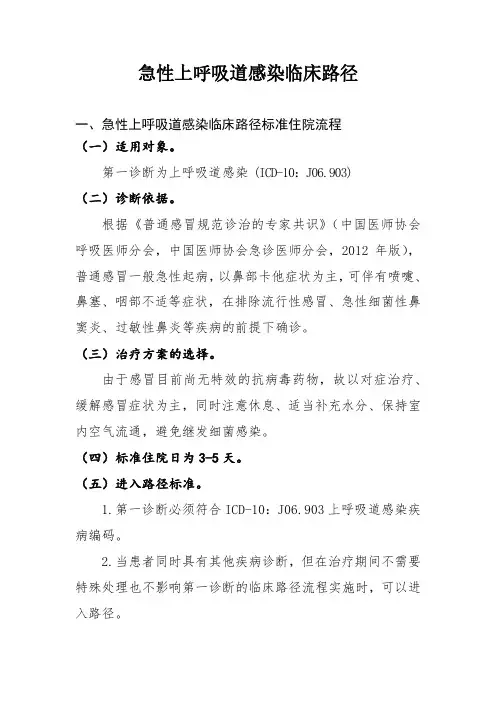 呼吸科疾病临床路径