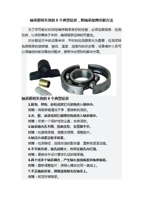 轴承即将失效的9个典型症状，附轴承故障诊断方法