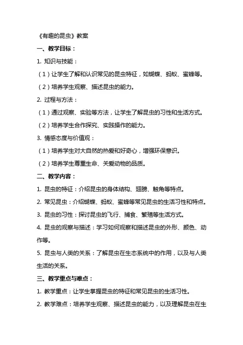 《有趣的昆虫》教案