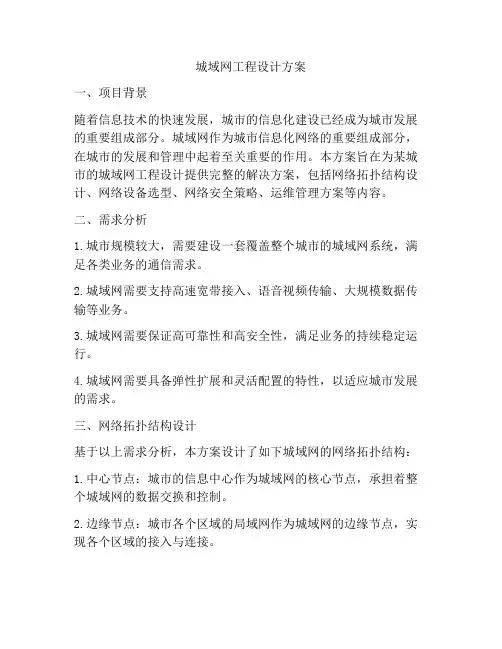 城域网工程设计方案