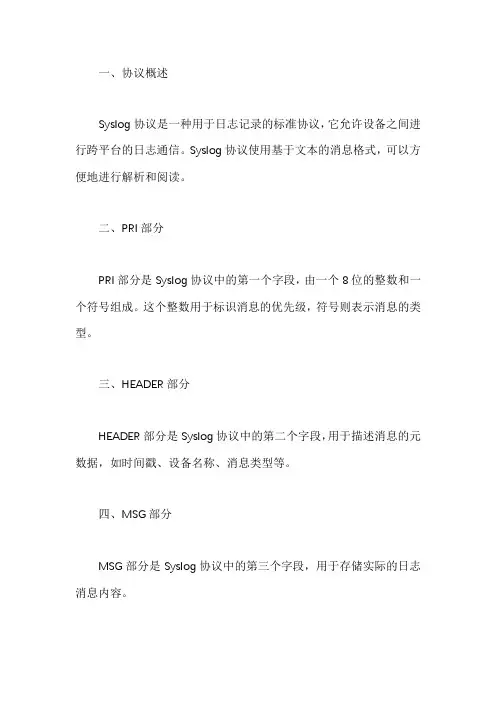 syslog协议编码格式