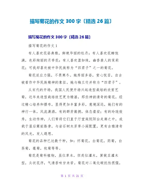 描写菊花的作文300字(精选26篇)