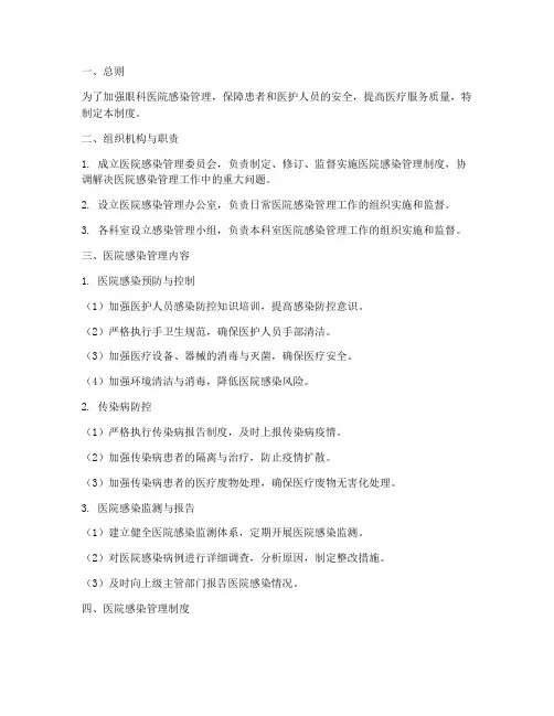 眼科医院院感管理制度