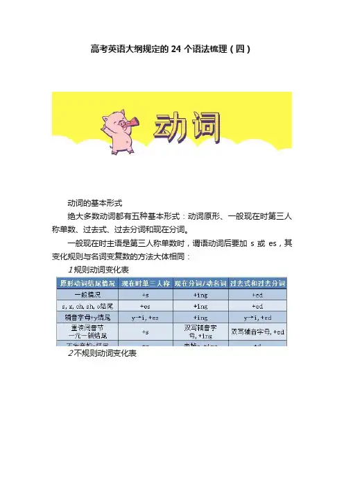 高考英语大纲规定的24个语法梳理（四）