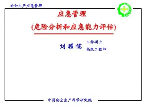 危险分析和应急能力评估