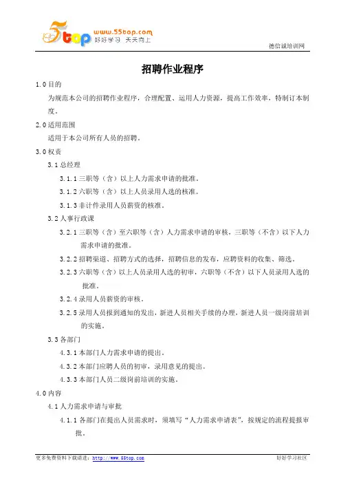 招聘作业程序