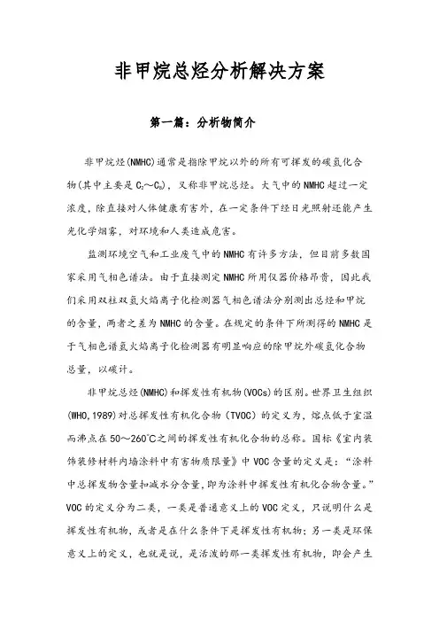 非甲烷总烃分析解决方案