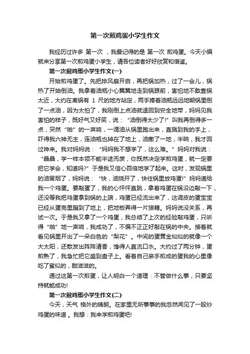 第一次煎鸡蛋小学生作文