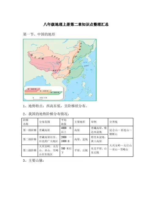 八年级地理上册第二章知识点整理汇总