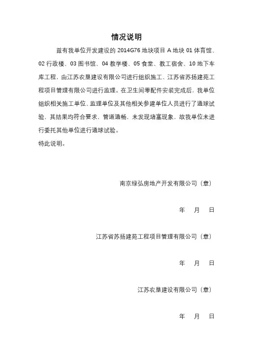 情况说明
