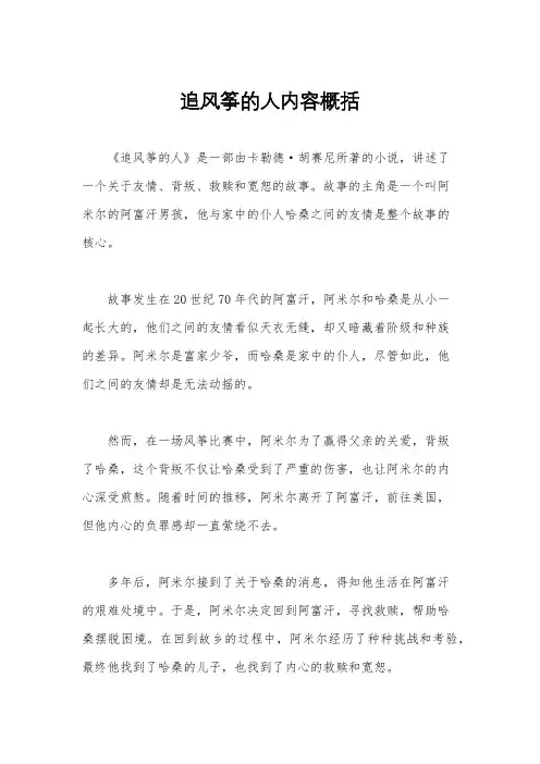 追风筝的人内容概括