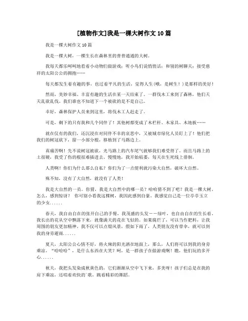[植物作文]我是一棵大树作文10篇