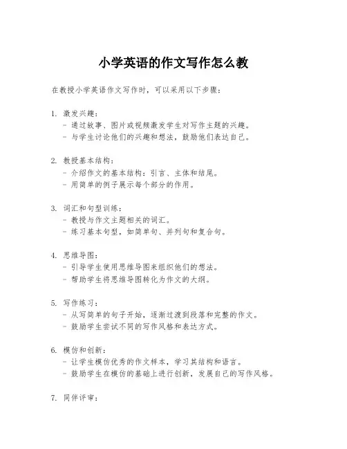 小学英语的作文写作怎么教
