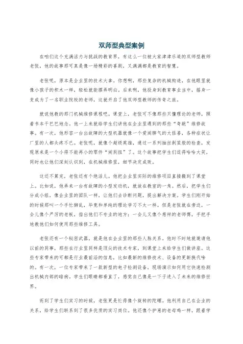 双师型典型案例