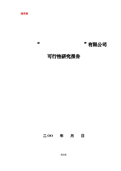 公司可行性报告范本模板