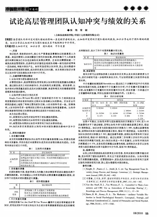 试论高层管理团队认知冲突与绩效的关系