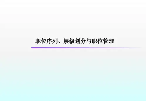 职位序列层级划分与职位管理ppt课件