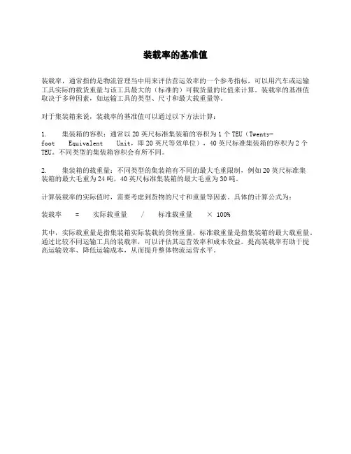 装载率的基准值