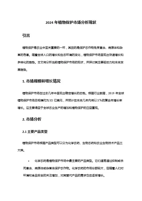2024年植物保护市场分析现状