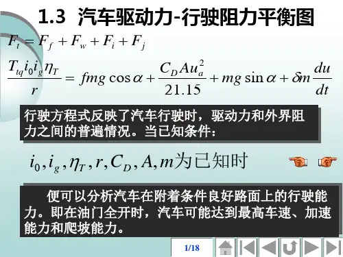 汽车驱动力行驶阻力平衡图