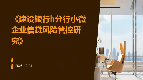 建设银行H分行小微企业信贷风险管控研究