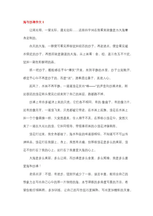 写沙滩和大海的作文