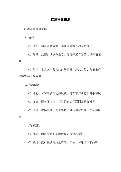 红酒方案策划