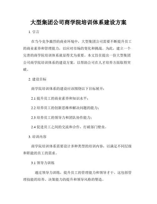 大型集团公司商学院培训体系建设方案