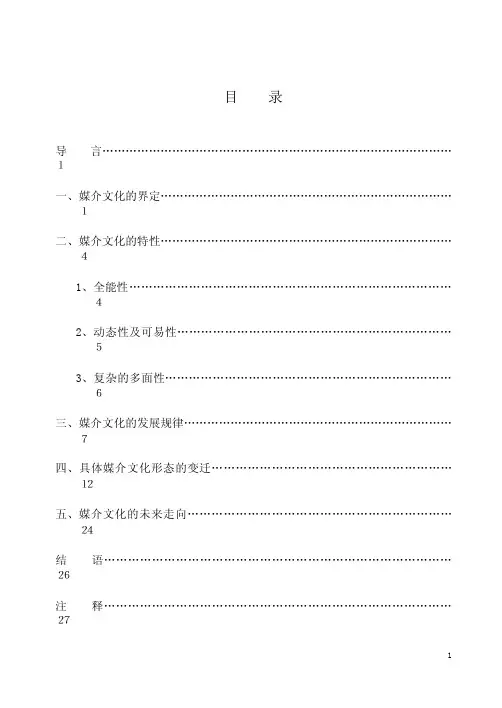 媒介发展与媒介文化