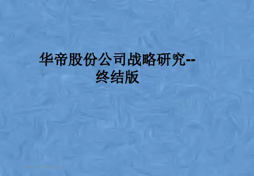 华帝股份公司战略研究--终结版