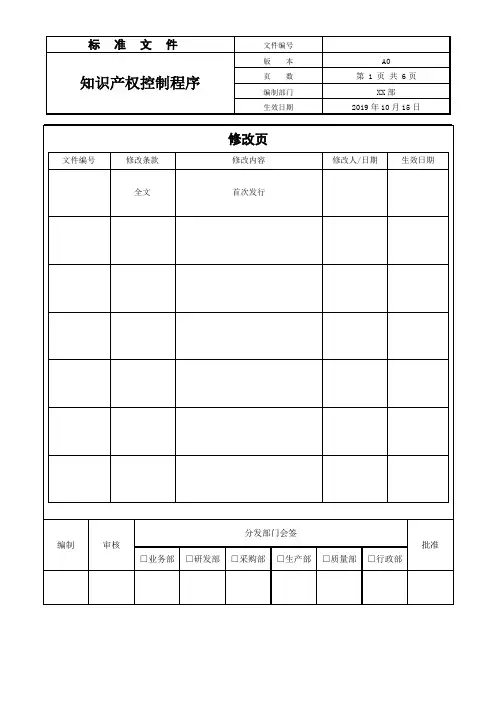知识产权控制程序
