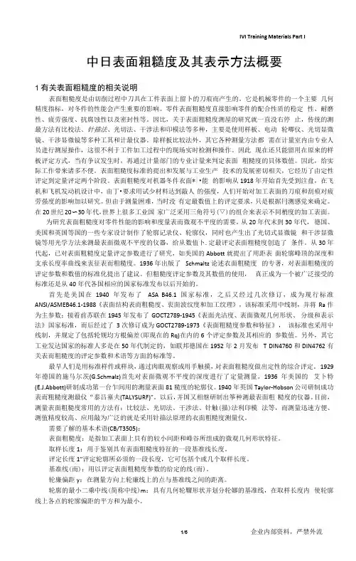 表面粗糙度及其表示方法